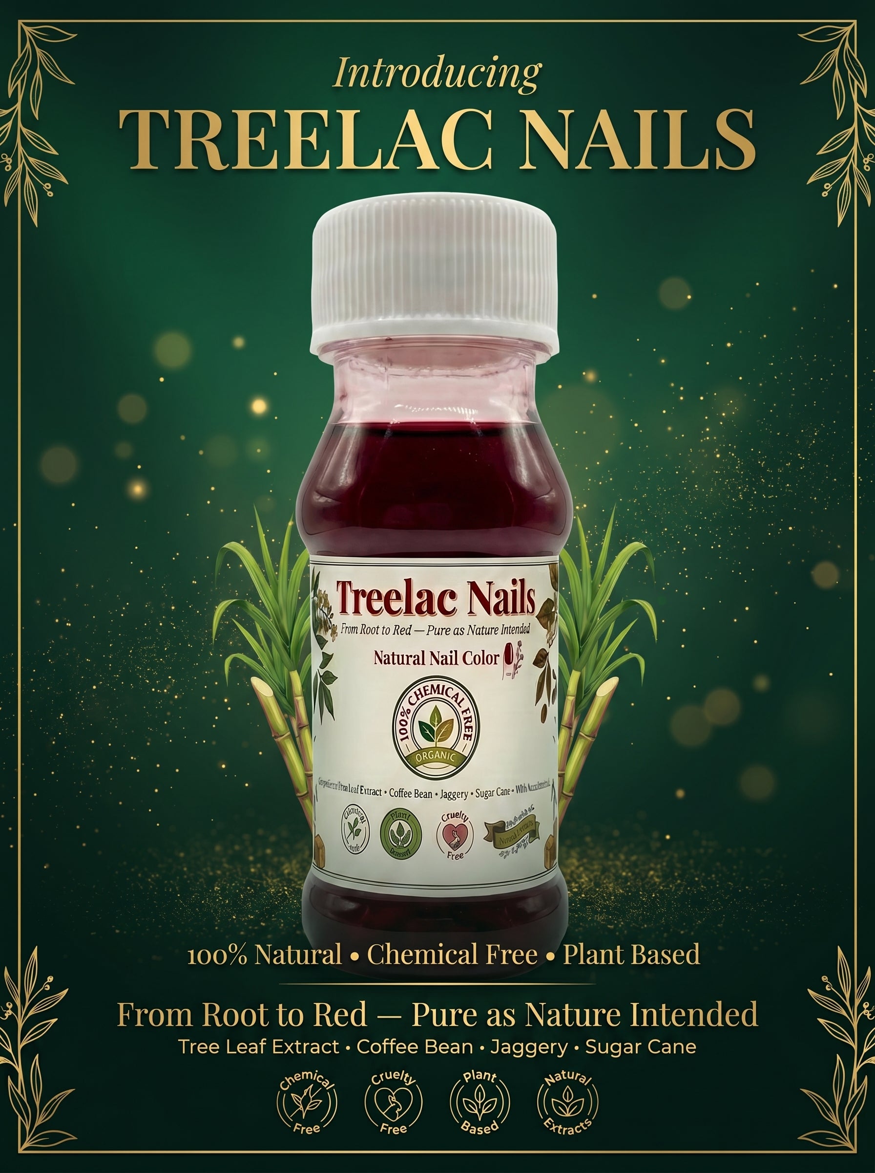 Treelac Nails — Natural Botanical Nail Color | 100% Chemical Free Red Tint